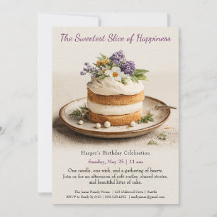Elégant gâteau aquarelle Anniversaire Invitation