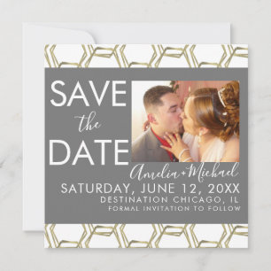 Elégant géométrique Enregistrer le Carte photo de 