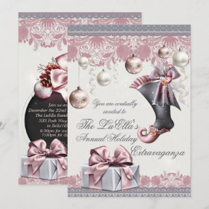 Elégant Glam Fête de Noël Invitations
