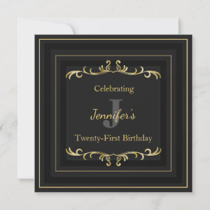 Elégant Glam Gold Invitation Anniversaire