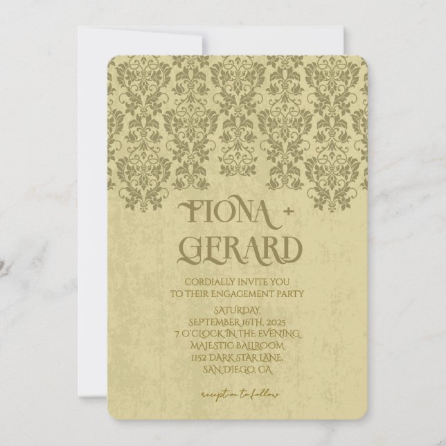 Elegant Glamor Lace Engagement Party Invitation (Devant)