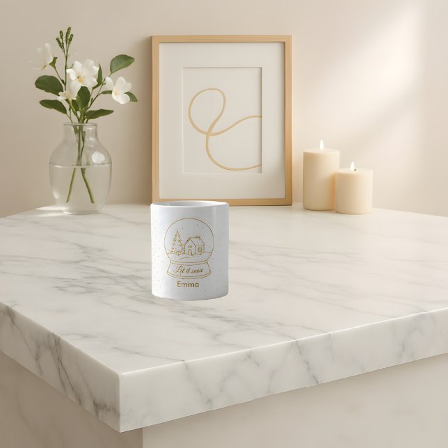 Élégant Globe de neige dorée Mug de Noël (Créateur téléchargé)