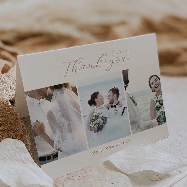 Élégant Gold 3 Modèle photo Merci plié (Créateur téléchargé)