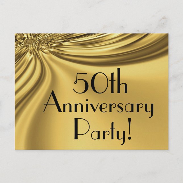Elégant Gold 50th Anniversary Invitation Cartes po (Devant)