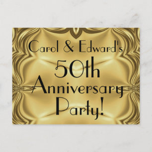 Elégant Gold 50th Anniversary Invitation Cartes po