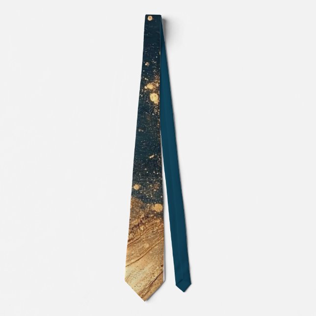 Elegant Gold Accent Tie / Cravate élégante (Devant)