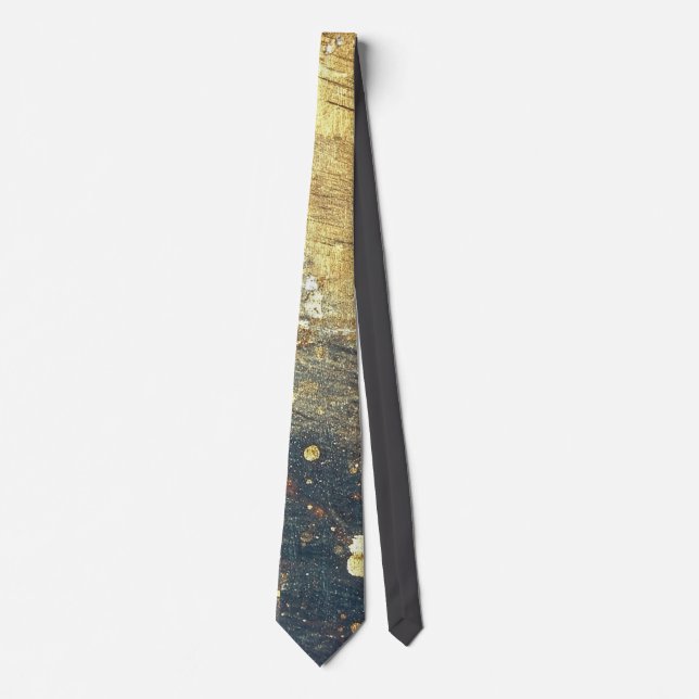 Elegant Gold Accent Tie / Cravate élégante (Devant)
