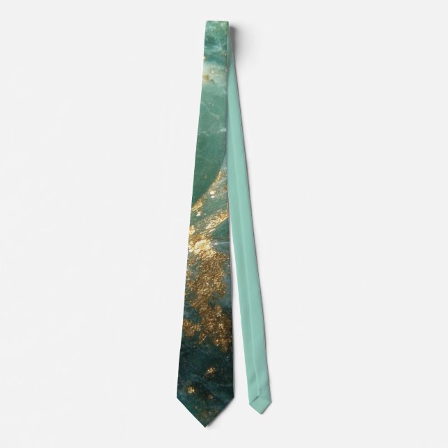 Elegant Gold Accent Tie / Cravate élégante (Devant)
