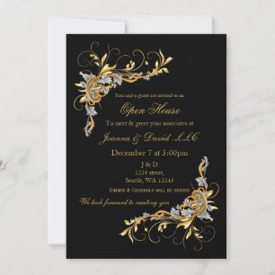 Elegant Gold Black Corporate Party Invitation