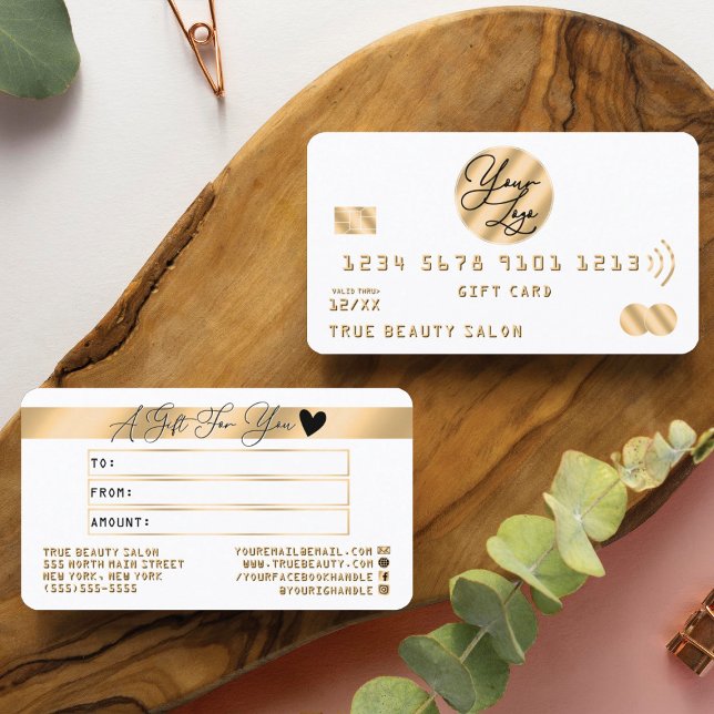 Élégant Gold Black Credit Logo Certificat cadeau (Créateur téléchargé)