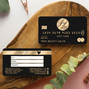Élégant Gold Black Credit Logo Certificat cadeau