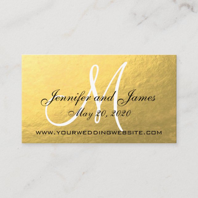Elegant Gold Black Mariage Carte de site Web (Devant)