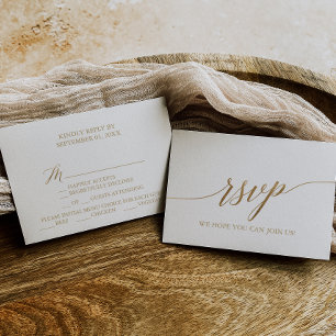 Elégant Gold Calligraphy Menu Choix Carte RSVP