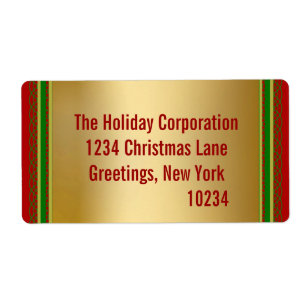 Élégant Gold Christmas Retours Adresse Étiquettes