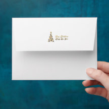 Elegant Gold Christmas tree ,envelope 