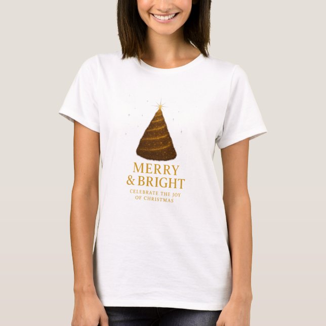Elegant Gold Christmas Tree Women's T-Shirt (Devant)