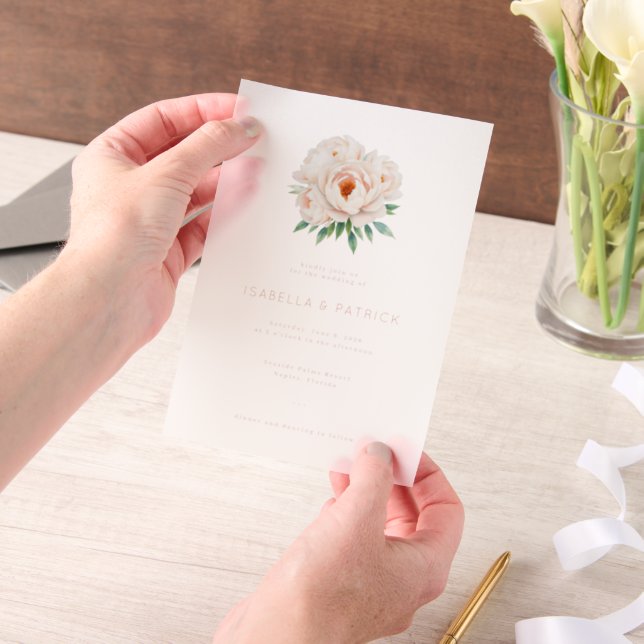 Elegant Gold Floral Wedding Invitation (Ordinateur de poche)