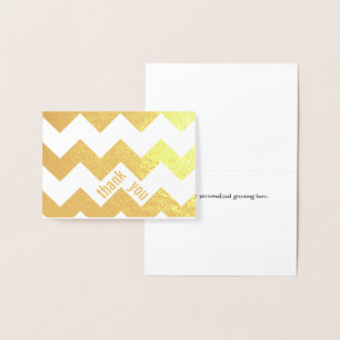 Elegant Gold Foil Chevron Merci carte de note