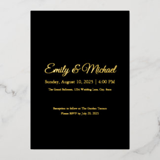 Elégant Gold Foil personnalisé mariage invitation