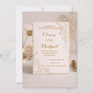 Elegant Gold Foil Wedding Invitation