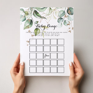 Elégant Gold Green Baby Bingo Douche Jeu