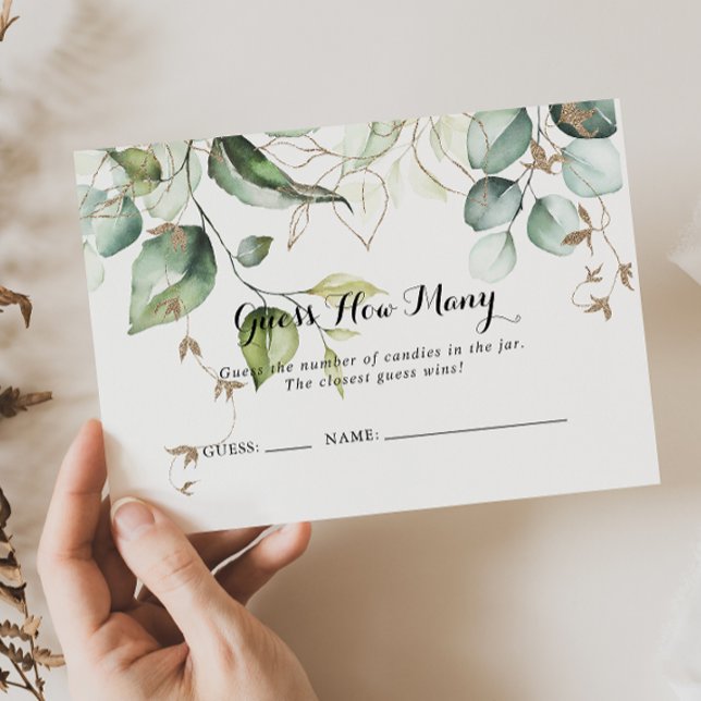 Elégant Gold Green Devine Combien De Carte De Jeu (Créateur téléchargé)