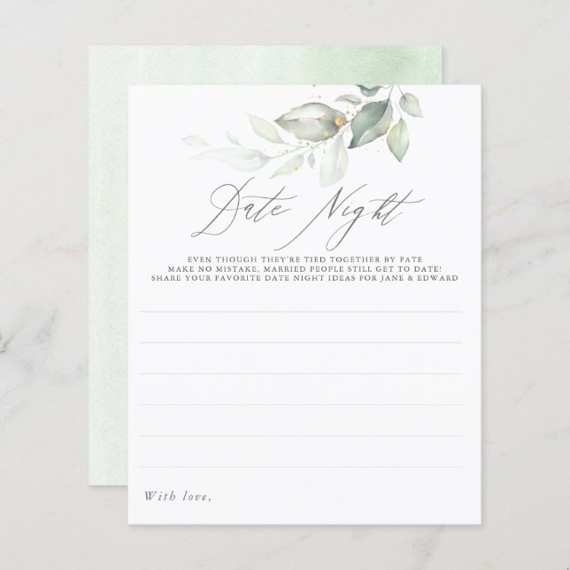 Elégant Gold Green Feuilles Date Night Ideas (Devant / Derrière)