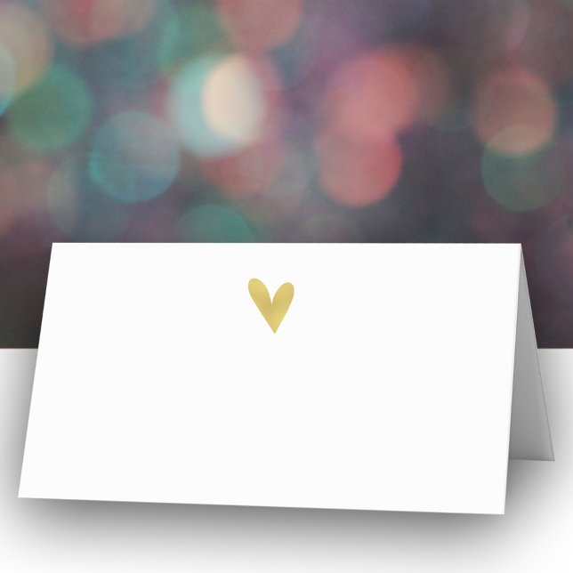 Elégant Gold Heart Mariage Cartes de Place (Créateur téléchargé)