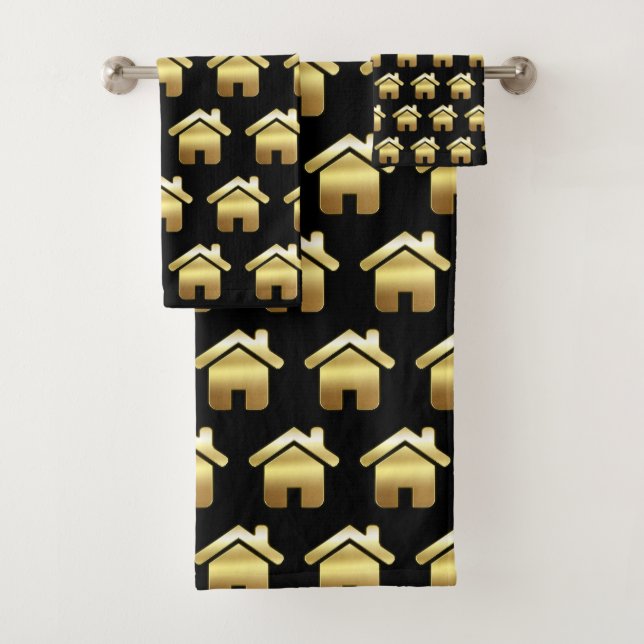 Elegant Gold House Symbole Real Estate Design (En situation)