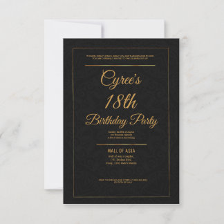 Elégant Gold Invitation Card