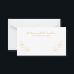 Elegant Gold Laurels Conseil Mariage et souhaits<br><div class="desc">Elegant Gold Laurels Mariage Conseils et Voeux Cartes avec des lauriers rustiques dessinés à la main d'or avec titre dans le style de police de calligraphie moderne et des détails dans le style de police sans serif moderne. Parfait pour mariage, baby shower, fête d'anniversaire, fête de bachelorette et toutes les...</div>