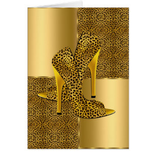 Elegant Gold Leopard High Heel Shoes Animal