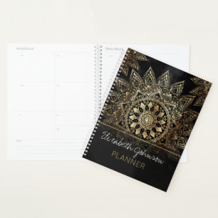 Elégant Gold Mandala Black Design
