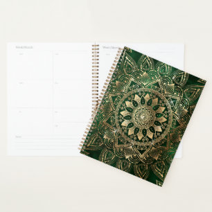 Elégant Gold Mandala Green Design