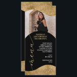 Elegant Gold Menu Carte Place avec Photo<br><div class="desc">La carte de menu comporte de superbes bordures dorées qui ajoutent une touche élégante à votre événement spécial. Avec un espace suffisant pour ajouter une photo des honoraires, cette carte de menu est parfaite pour ajouter une touche personnelle à votre célébration. Que vous soyez l'hôte d'un mariage, d'un anniversaire, d'un...</div>