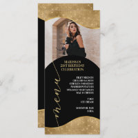 Elegant Gold Menu Carte Place avec Photo