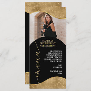 Elegant Gold Menu Carte Place avec Photo