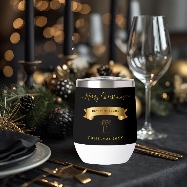 Elegant Gold Merry Christmas Personalized Tumbler (Créateur téléchargé)
