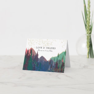 Elegant Gold Mountain Mariage Photo Carte de remer