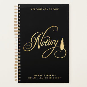 Elegant Gold & Navy Notaire Loan Agent  