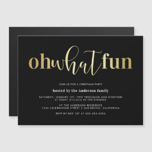 Elegant Gold Oh Quel Amusant Noël Invitations