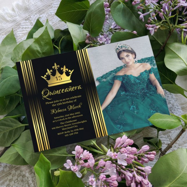 Elegant Gold Quinceanera Invitation (Créateur téléchargé)