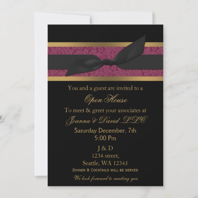 Elegant Gold rose Corporate party Invitation (Devant)