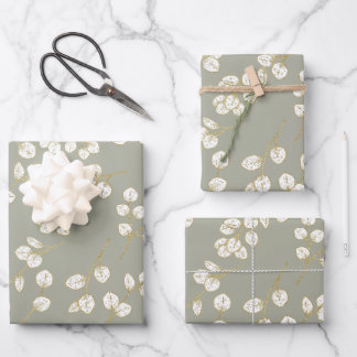 Elégant Gold Sage Vert verdure Eucalyptus Feuilles