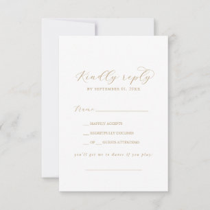 Elegant Gold Script Chanson Demande Carte RSVP