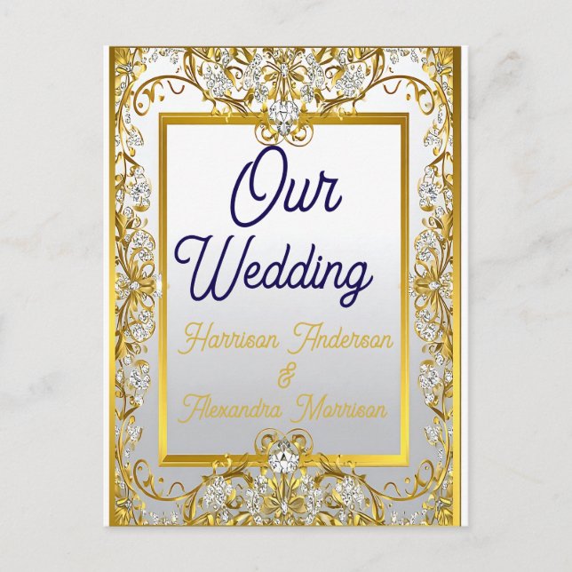 Elegant Gold & Silver Wedding Invitation (Devant)