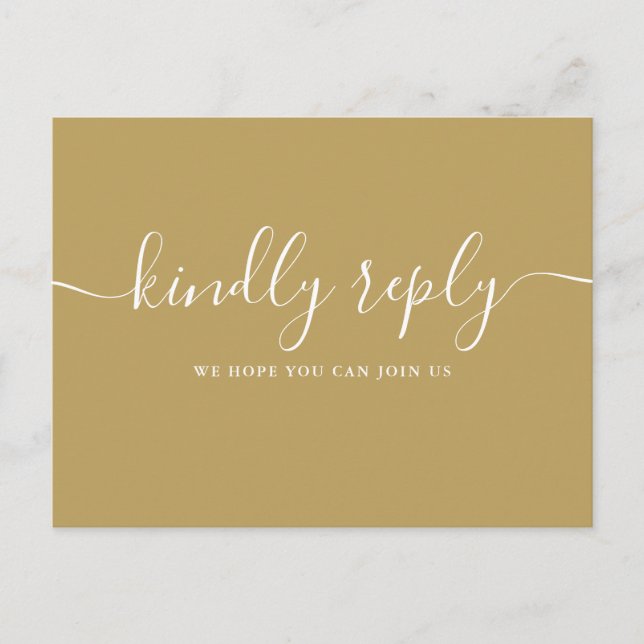 Elegant Gold Song Demande RSVP Invitation Carte Po (Devant)