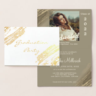 Élégant Gold Sparkling Graduation Party Invitation
