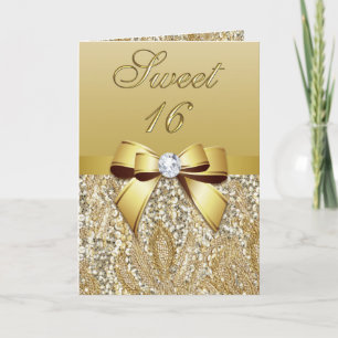 Elégant Gold Sweet 16 Party Invitation