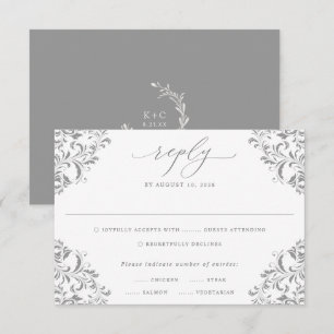 Elégant Gold Vintage classique mariage carte RSVP